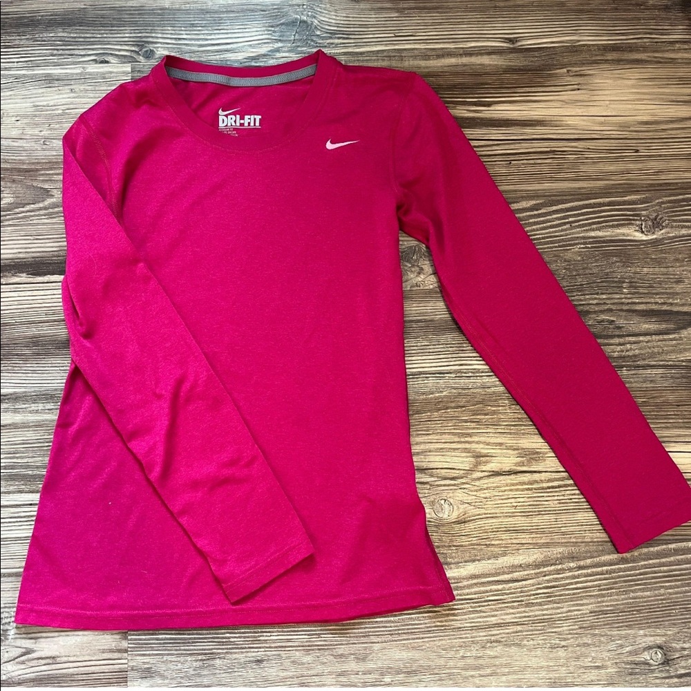 Pink Nike dry fit long sleeve